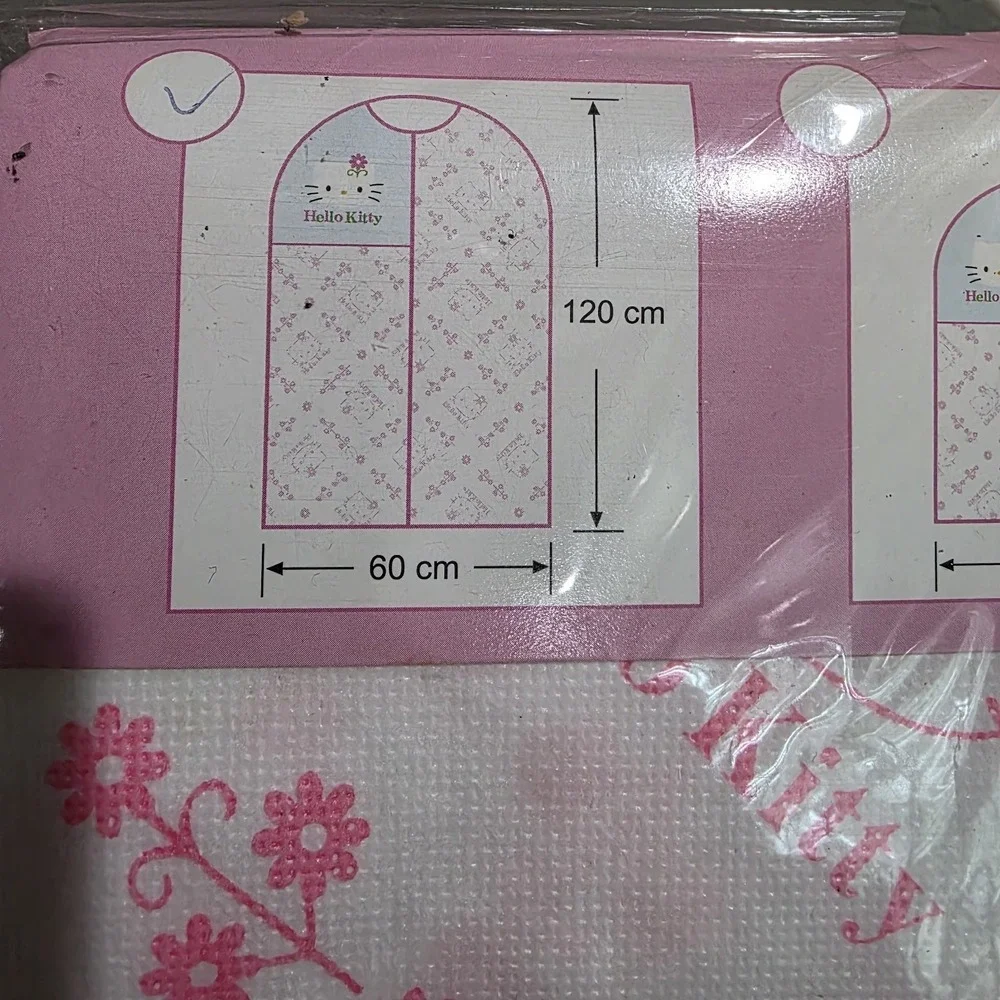 Hello Kitty Clothes Cover Garment Bag 2001 NOS Sanrio Vintage Pink